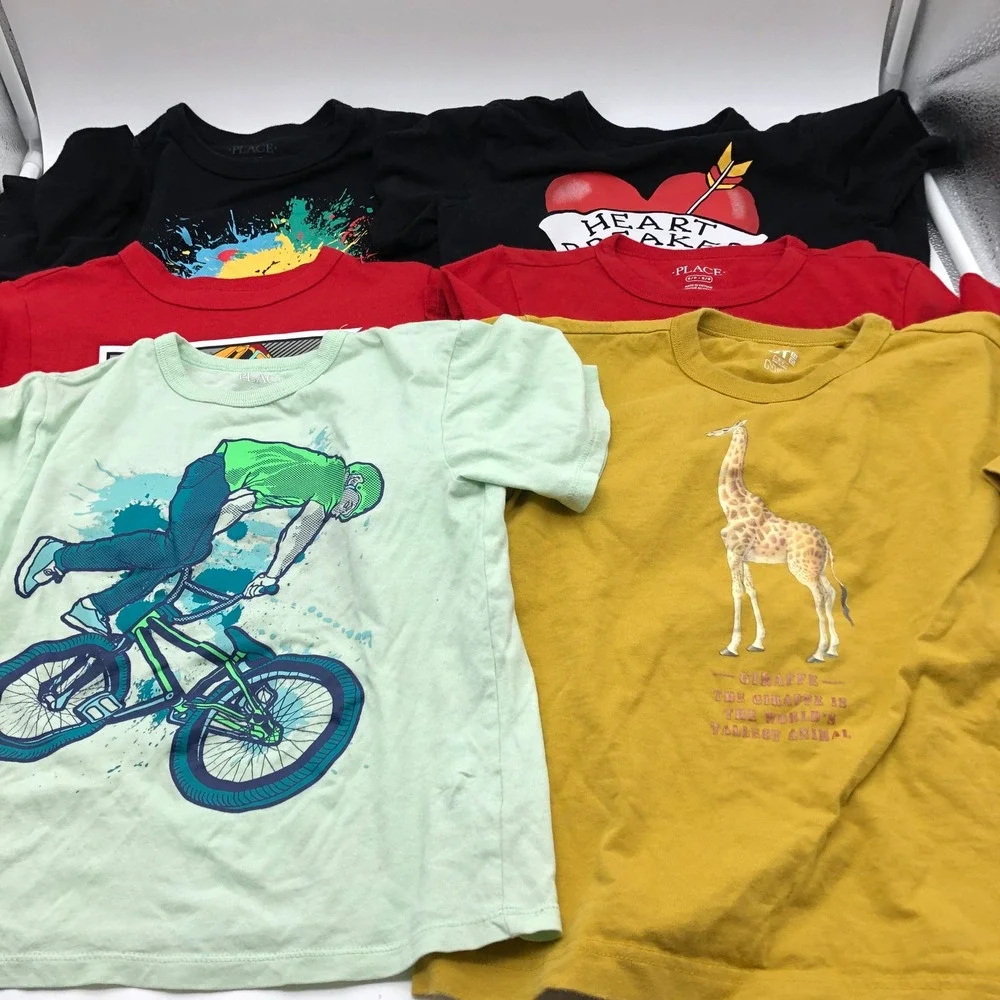 Boys Size 5/6 (S) Short Sleeve T Shirts BUNDLE Children's Place Graphic‎ Uniqlo